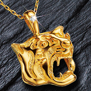 純金関連商品 阪神タイガース創設90周年記念勝利の猛虎純金ペンダント