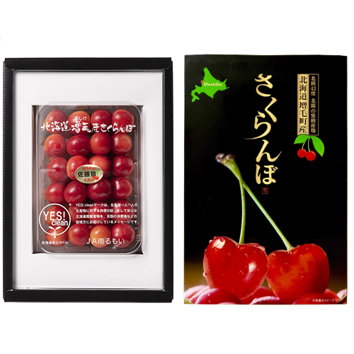 大阪市中央市場 万果 北海道増毛町産 さくらんぼ（佐藤錦／紅秀峰