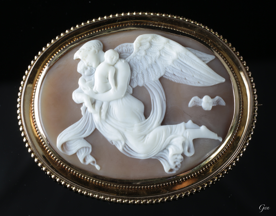 夜の女神 ニュクス シェルカメオ アンティークジュエリー ルネサンス