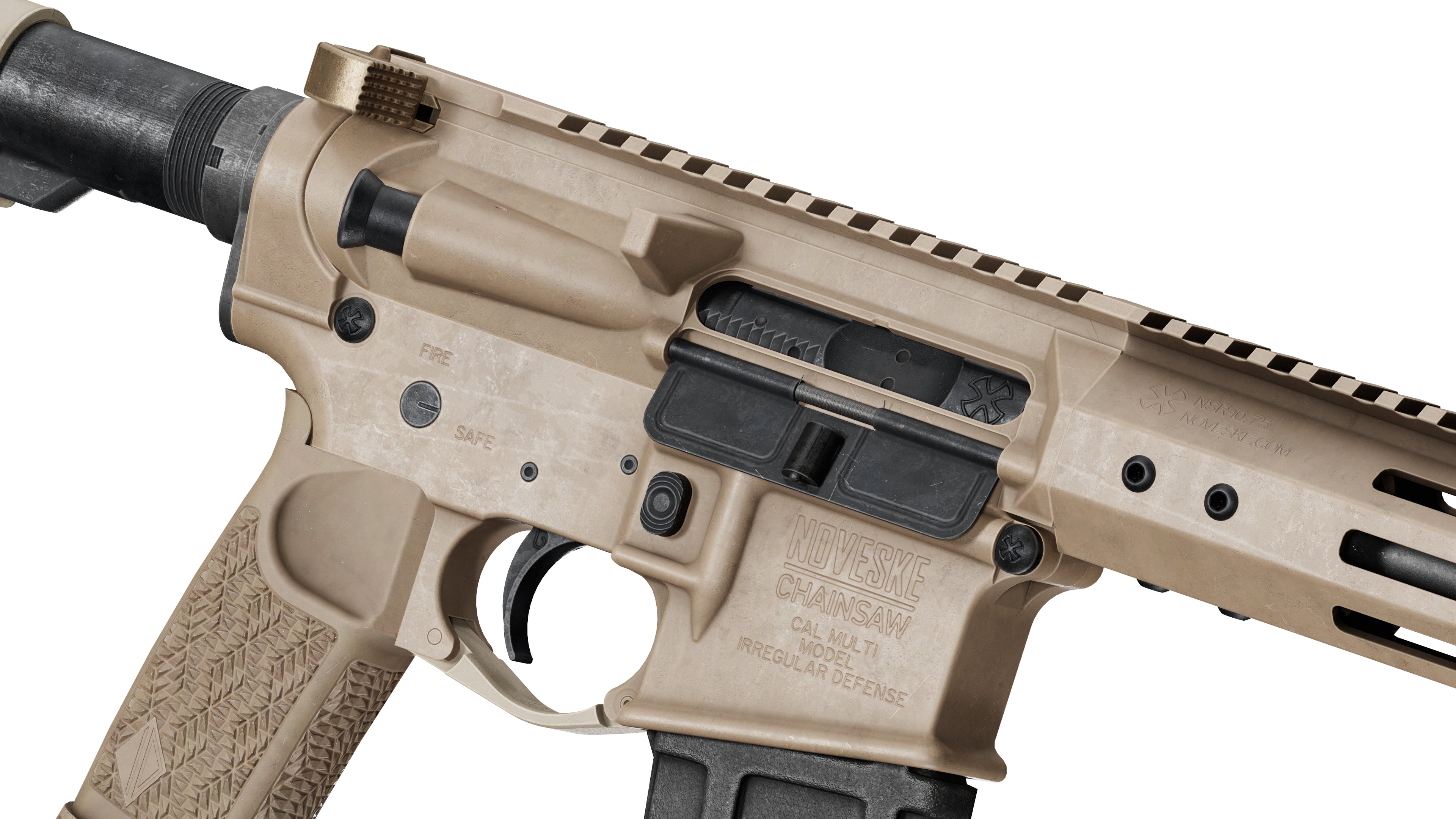 NOVESKE IRREGULAR DEFENSE CHAINSAW RIFLE - Low Poly 3D Model