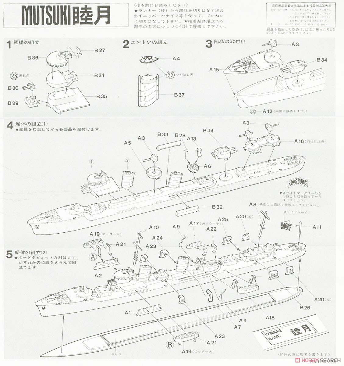 日本海軍 駆逐艦 睦月 (プラモデル) - ホビーサーチ ミリタリープラモ