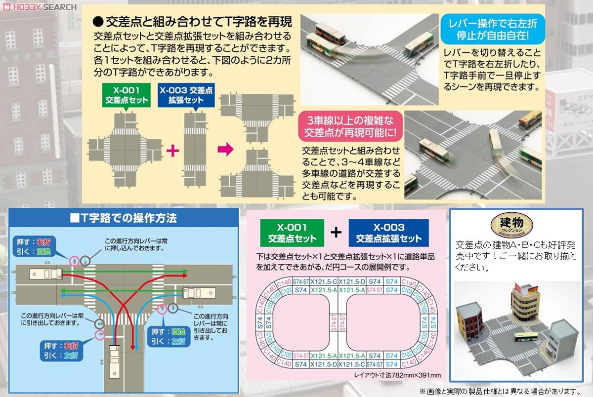 X-003 バスコレ走行システム 交差点拡張セットA (T字路・多車線) (鉄道
