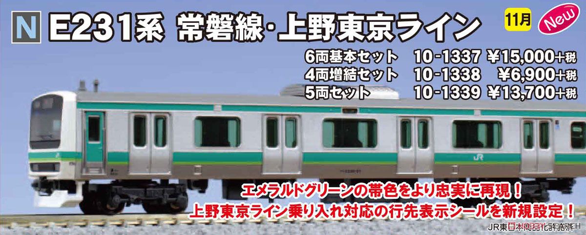 E231系 常磐線・上野東京ライン (増結・4両セット) (鉄道模型