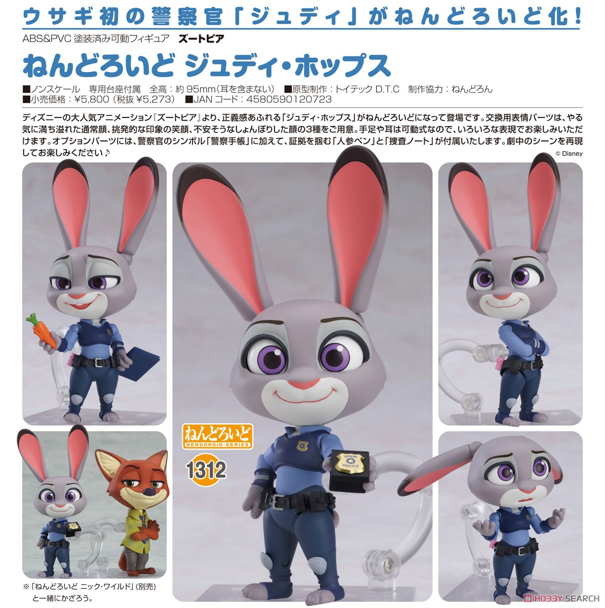 ねんどろいど ジュディ・ホップス (完成品) - ホビーサーチ ロボット・特撮