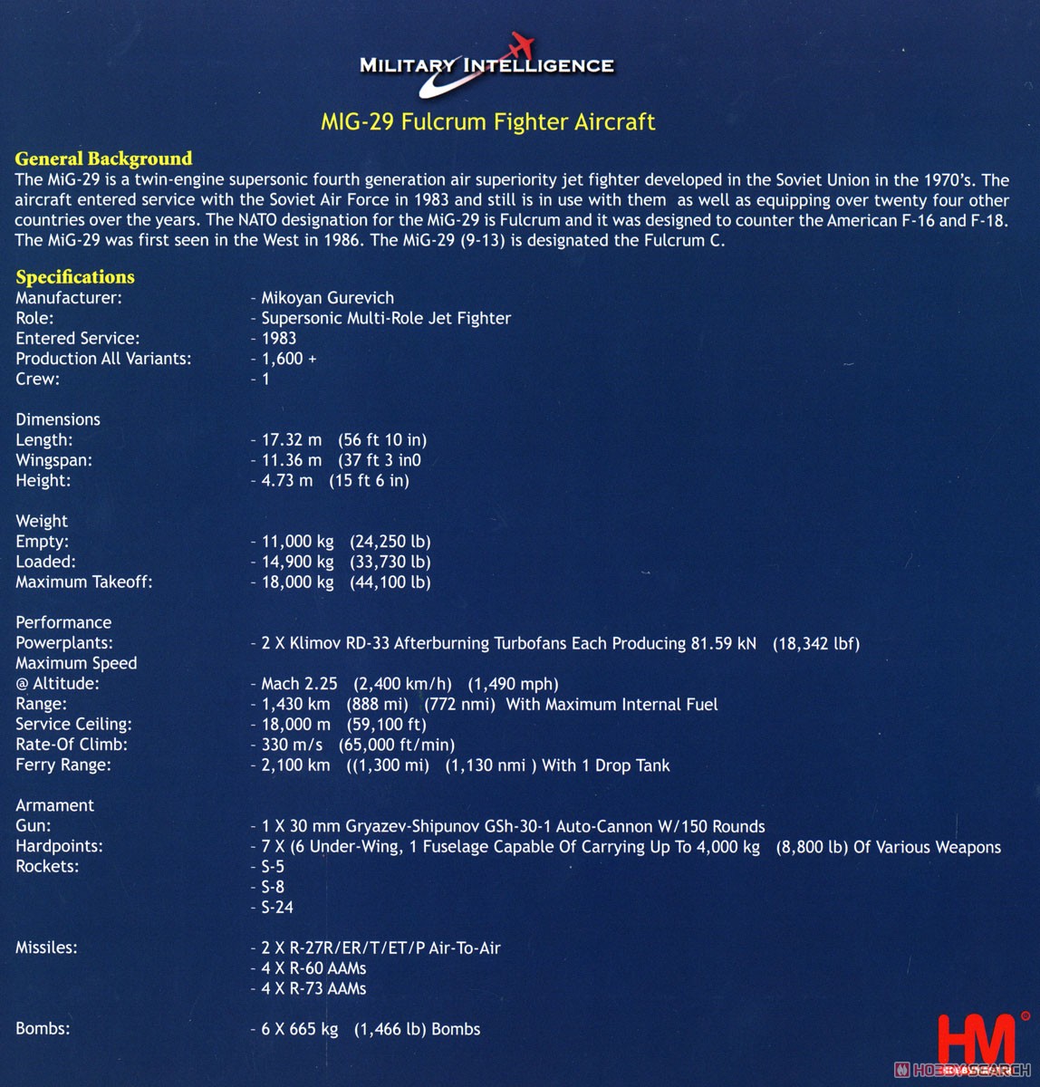 ホビーマスター HA6508 1/72 MiG-29A トーネードキラー イラク Hobby