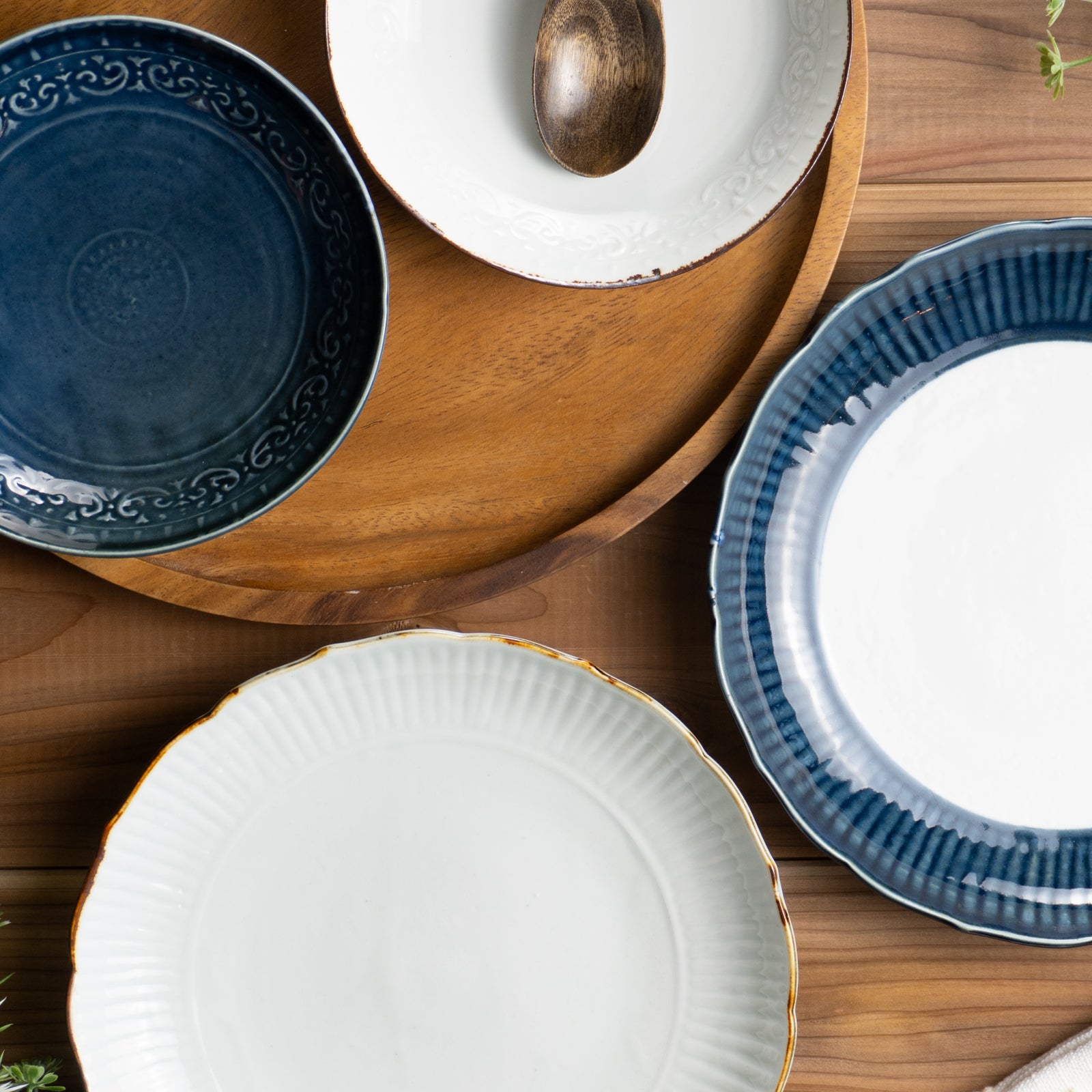 京都 清水焼】食器セット 白磁/瑠璃地