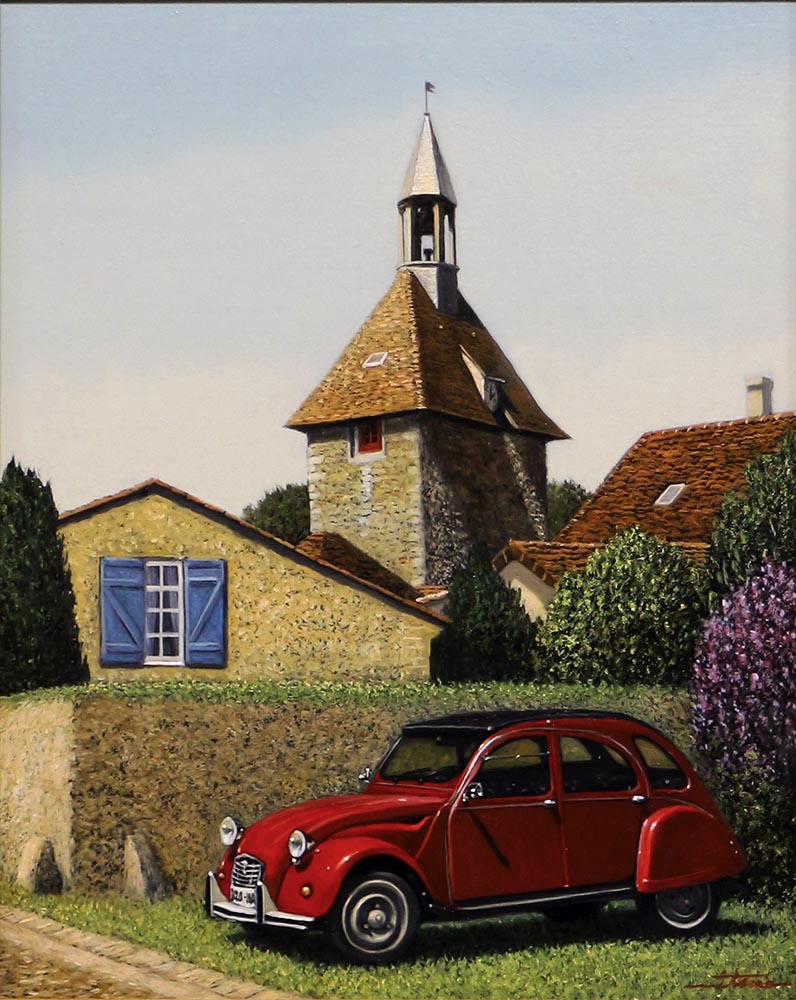 リアリズム 人気画家 中司満夫 夏草の原 6P 洋画 油彩画 写実画