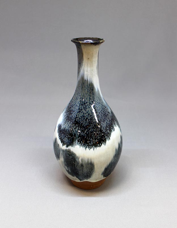 塩釉薬の六角形の花瓶