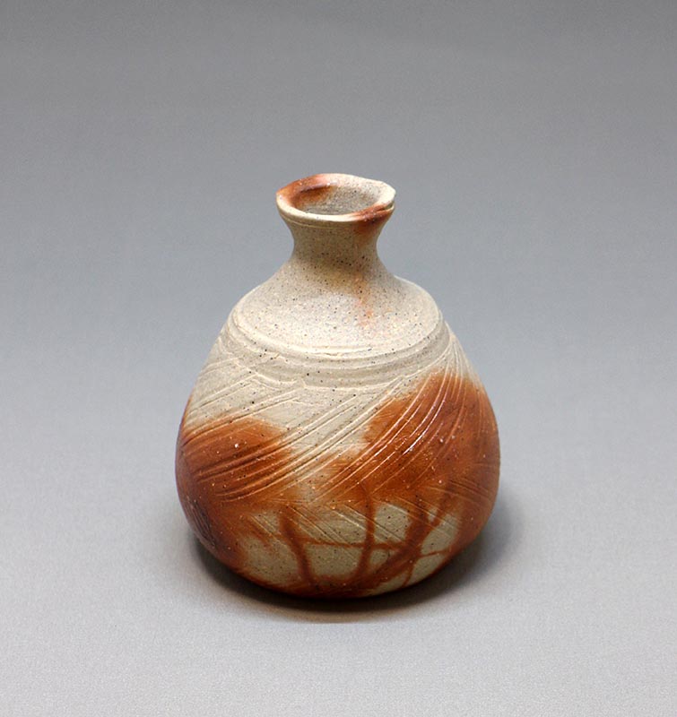 備前焼 緋襷 輪花 向付 6客 在銘 作家物 備前焼 緋襷 輪花 向付 6客 在