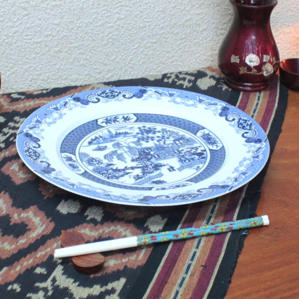 景徳鎮青花皿（大）2枚セット ヴィンテージ未使用新品 2005年製造