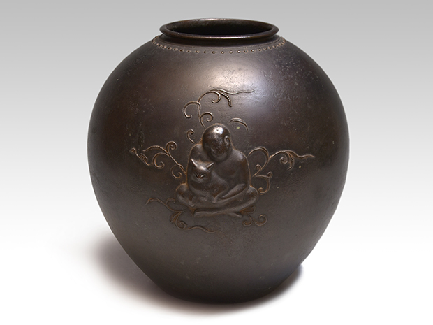 値下げ】本間琢斎 佐渡名工 銅一輪挿し ベスト 値下げ】本間琢斎 佐渡