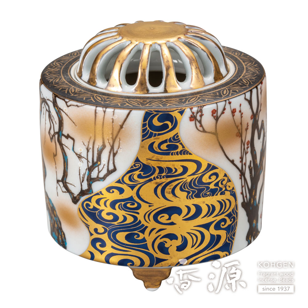 九谷弘之作 色釉瑞鳥香炉 共箱 横幅約21㎝ 東Y7-1203☆2F Yahoo