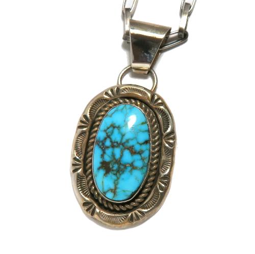 ターコイズペンダント インディアンジュエリー ナバホ族アーチスト