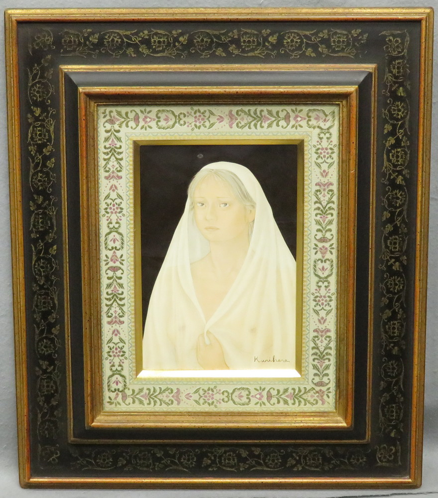 美しい一点物◇栗原喜依子『横たわる』油彩 20号 ◇古径特注額 仁科会