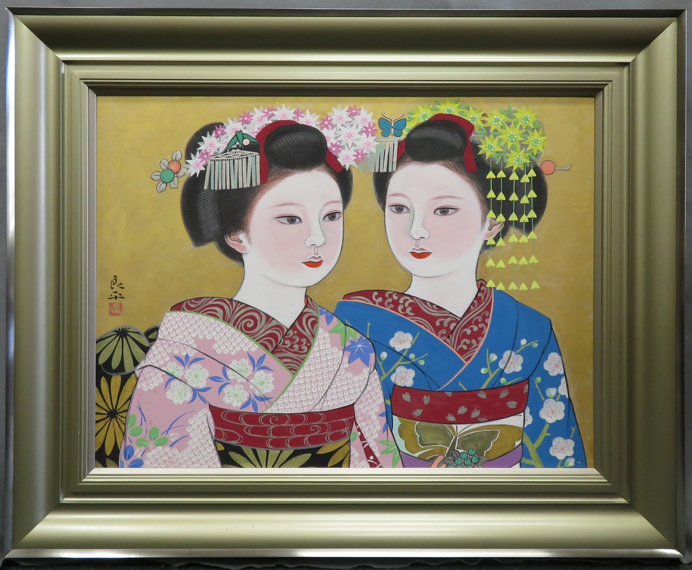 切り絵「舞子さん二人」 切り絵「舞子さん二人」 切り絵「舞子さん