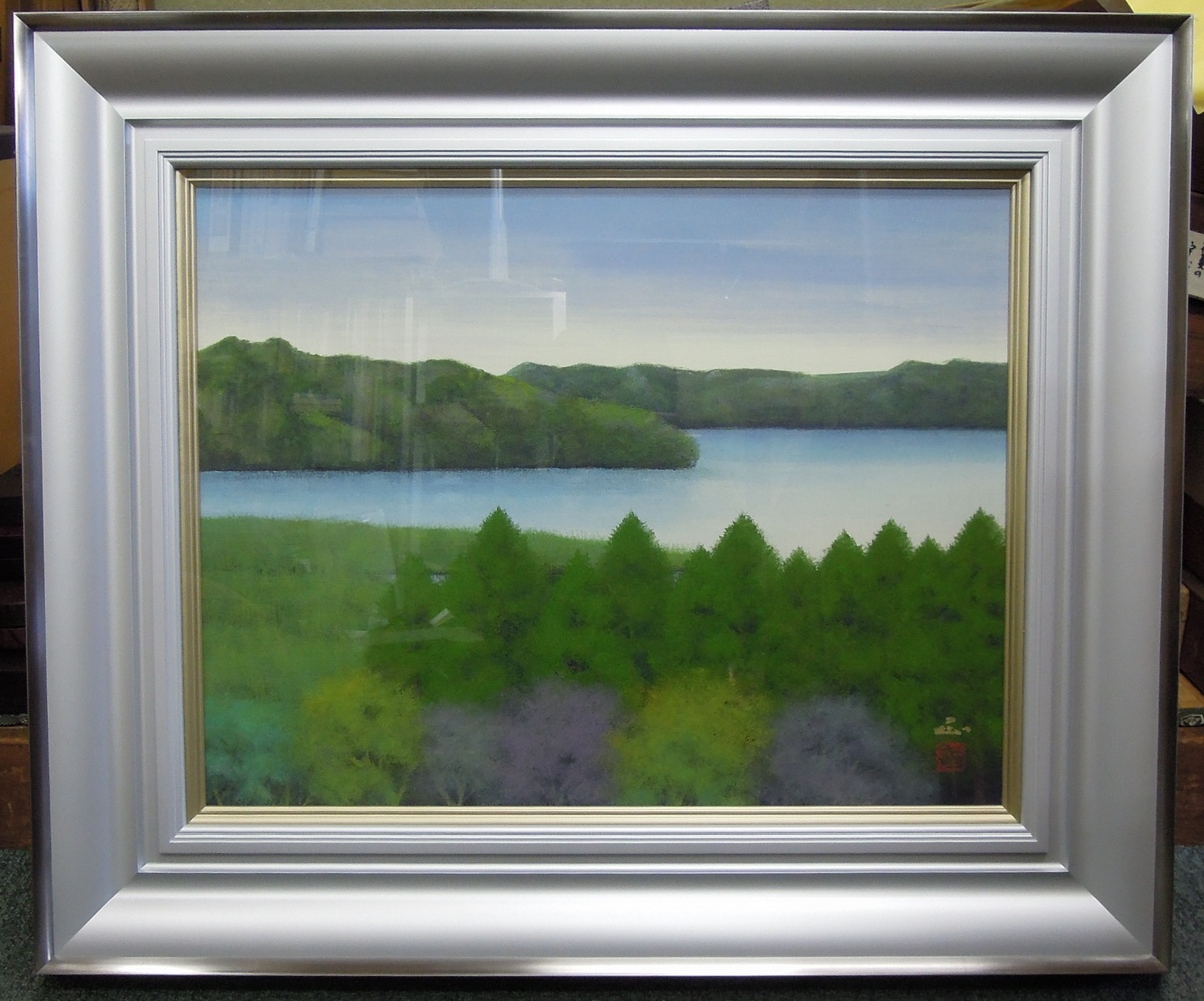 河本 販売済み 正 風景画 『冬日』 額入り 日本画 gallery-uchida_n1