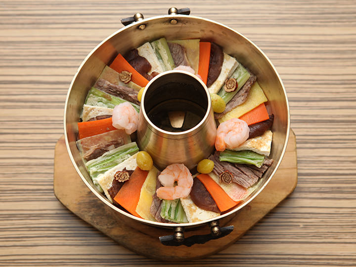 朝鮮美術 李王家美術工場造 蝙蝠手花彫金 神仙炉 宮廷料理器 V R5820