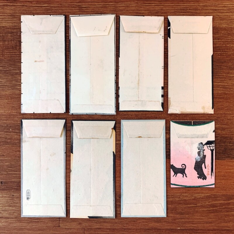 戦前の木版ポチ袋『影絵』8枚 ｜ 明治大正昭和戦前・木版画 | 古本