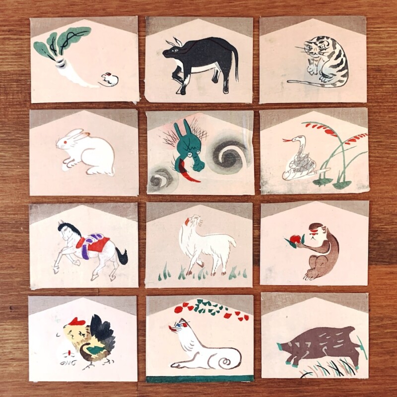 戦前の木版ポチ袋『絵馬十二支』揃 ｜ 戦前・ちどりや ｜ 明治大正昭和