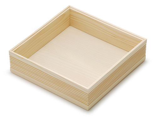 盛器 松本為佐視 木箱 共箱 高台 青 白 透かし高台 盛器 松本為佐視 木