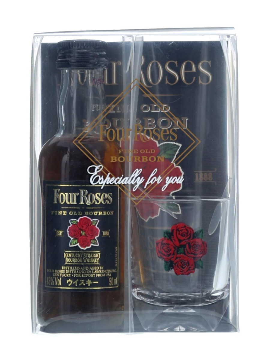 フォアローゼス ブラック ラベル 旧ボトル グラス付 50ml / 43% - 歌舞