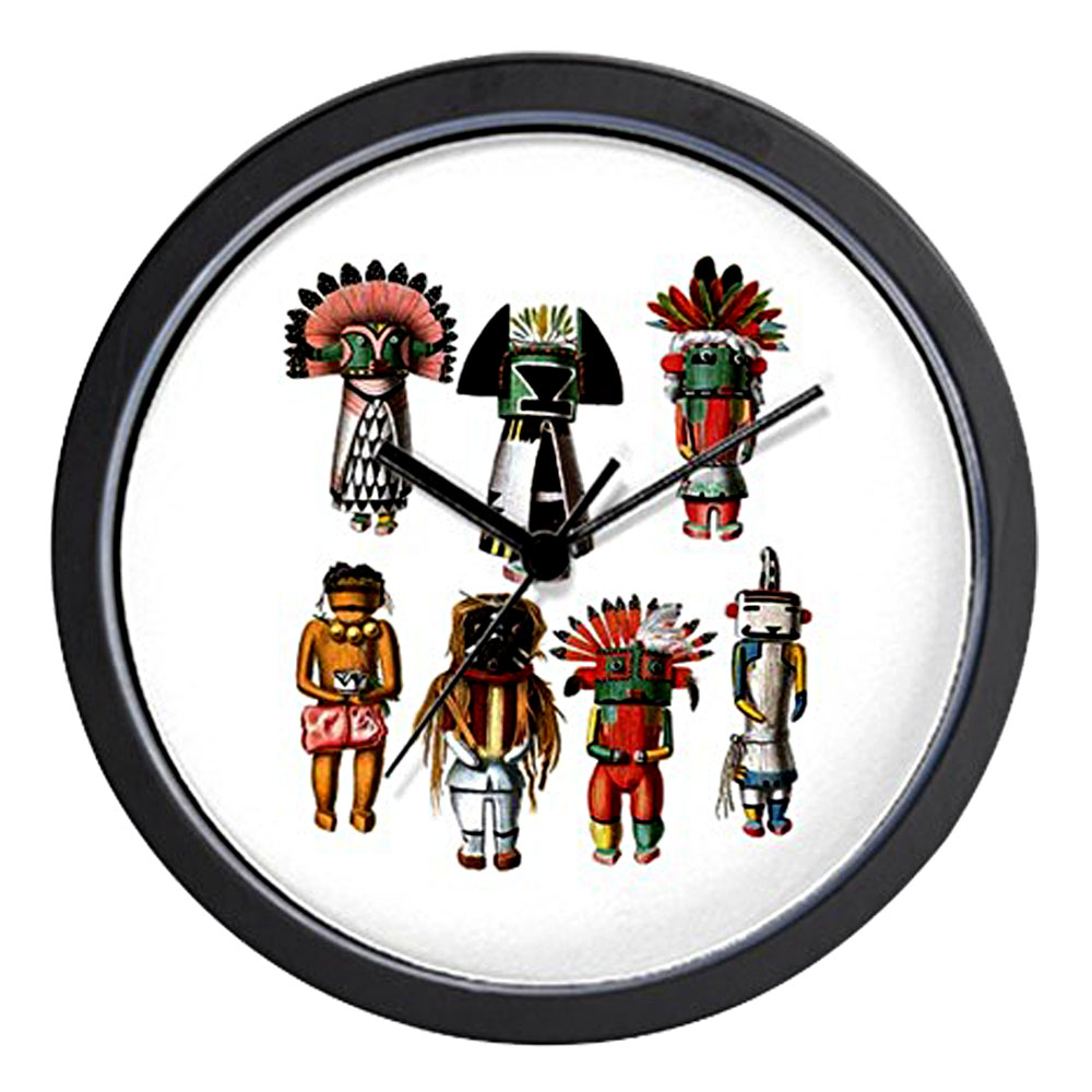 カチーナ 掛け時計 ネイティブアメリカン 精霊 ネイティブ柄 壁掛け