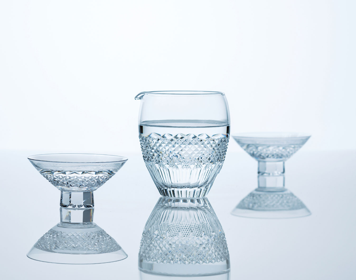 江戸切子 酒器揃＜魚子紋＞ | カガミクリスタル