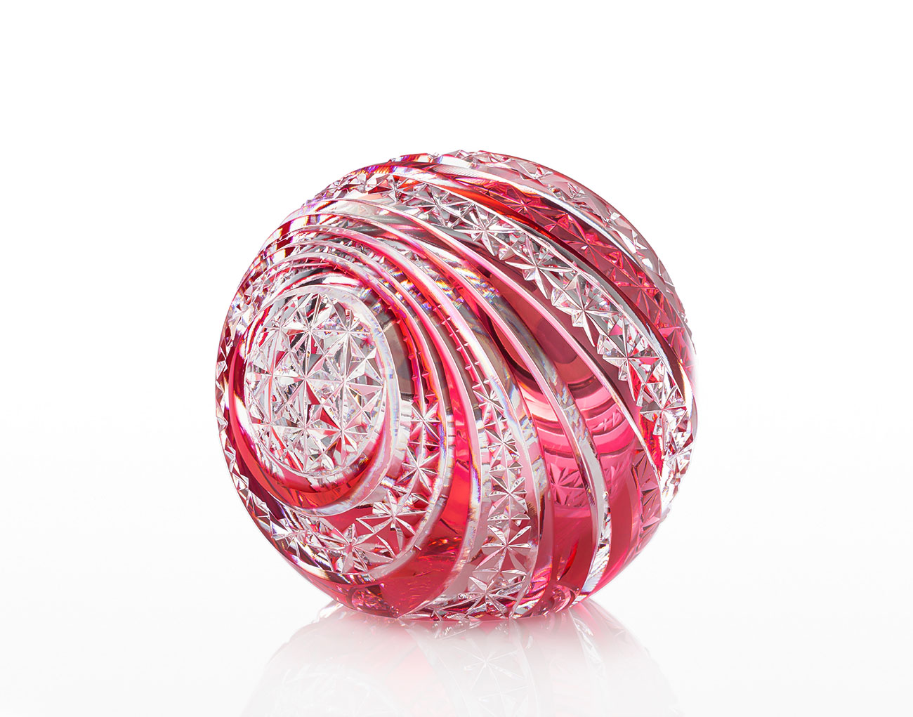 江戸切子 時計＜麻の葉 紋＞ | カガミクリスタル