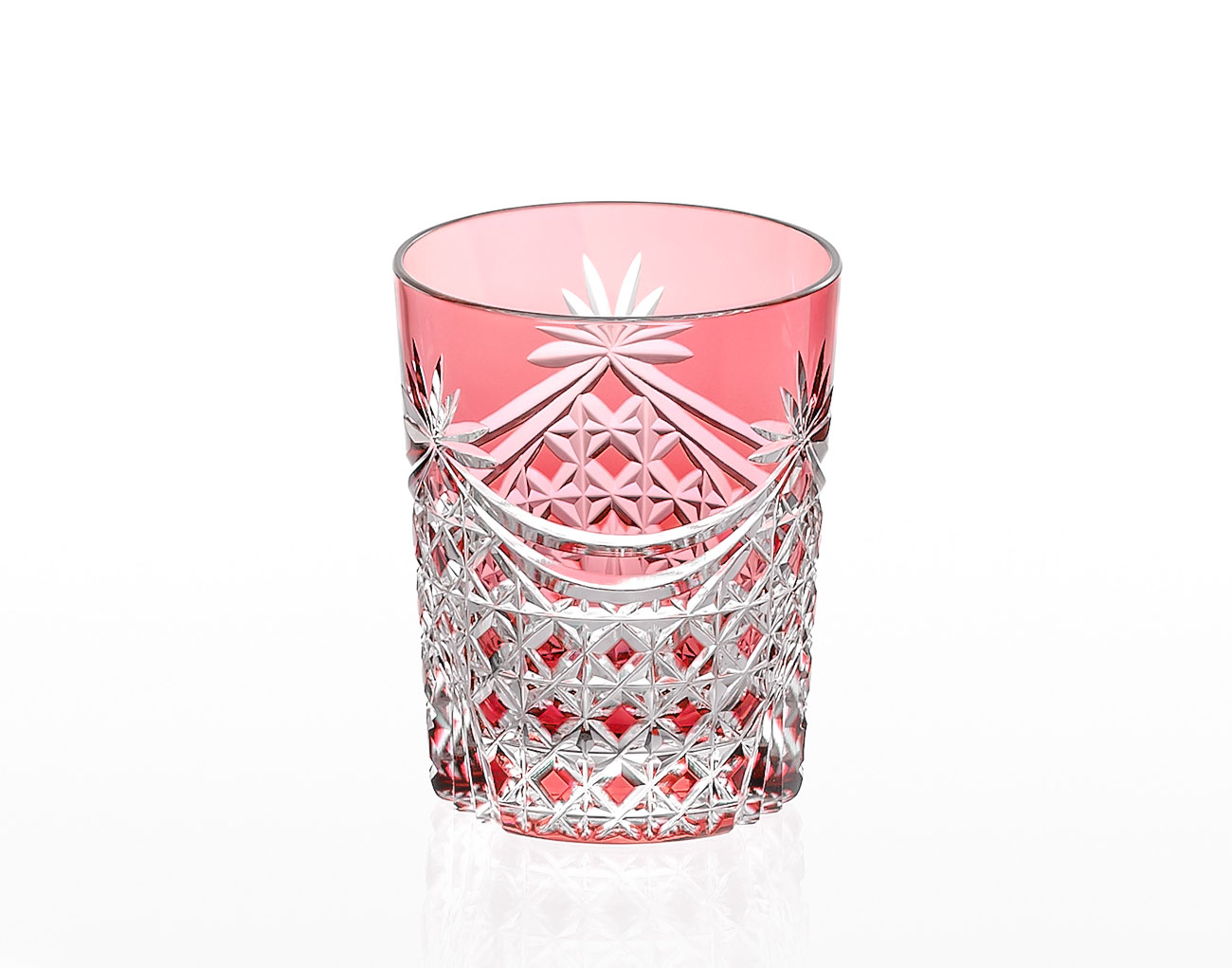 江戸切子 ロックグラス＜幕襞に四角籠目紋＞ | カガミクリスタル