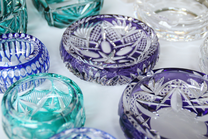 薩摩切子 辻俊幸 小付鉢 レモンカット 紫 ツジガラス工芸 ② 薩摩切子 辻