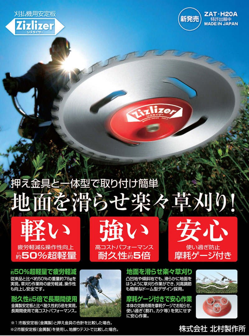 北村製作所 刈払機用安定板 ジズライザー ZAT-H20A | 買援隊(かいえんたい)