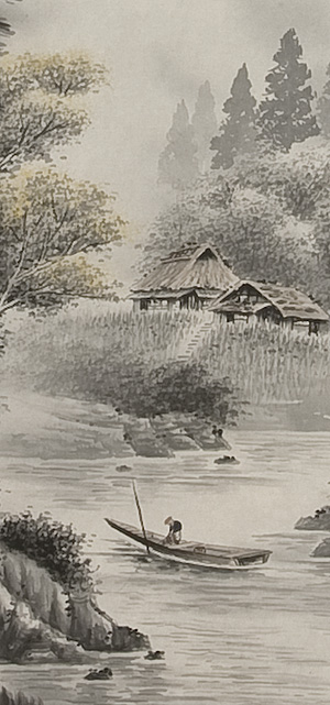 掛軸 水墨山水 森 雪堂（直筆） 【掛け軸の販売専門店 掛軸倶楽部】