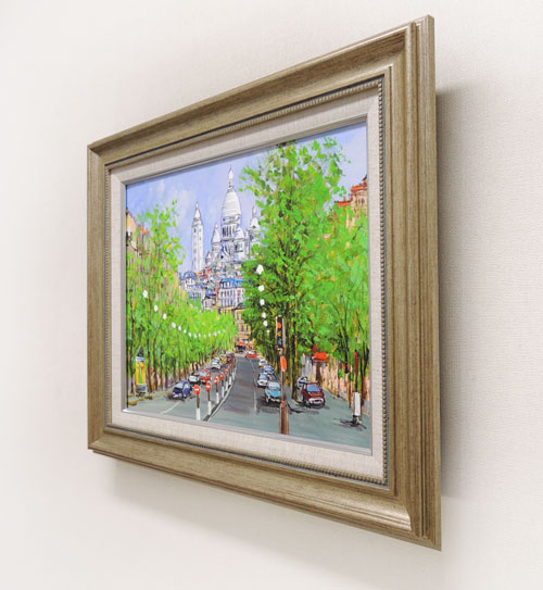 モンマルトル サクレクール寺院 油彩 額装 F4号 作者不詳 サインあり送込