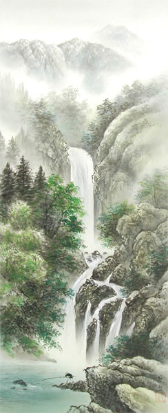 掛け軸 深山幽谷・四季山水 （葛谷聖山） 送料無料 【掛軸】【一間床