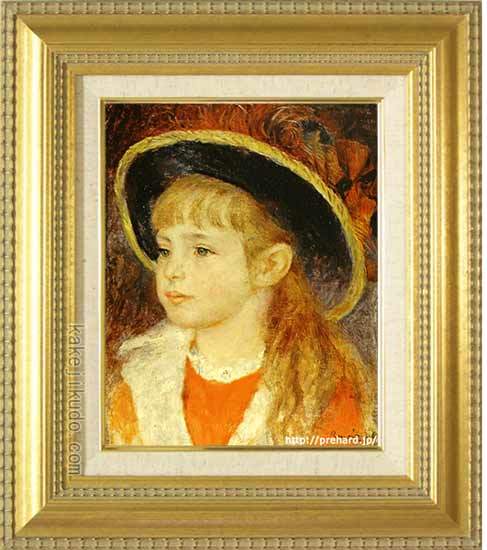 ルノアール 絵画 青い帽子の少女 F3号 送料無料 【複製】【美術印刷