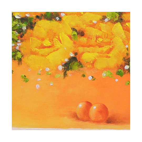 絵画 油絵 黄色いばら （SOO） 送料無料 【肉筆】【油絵】【花】【横長