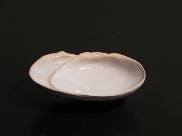 萩焼 新庄貞嗣 萩白釉台皿 長期保管品 個展カタログ付き 萩