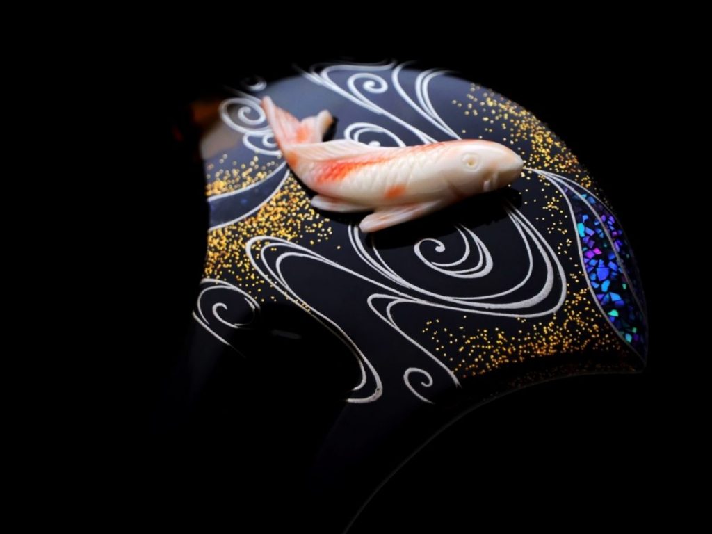 ❤️芸術の秋‼️韓国の硯 鯉の動きのあるやさしい彫刻が珍しいステキな