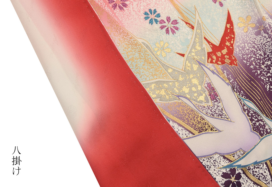 秋山庄太郎監修・正絹振袖着物、襦袢付きの写真