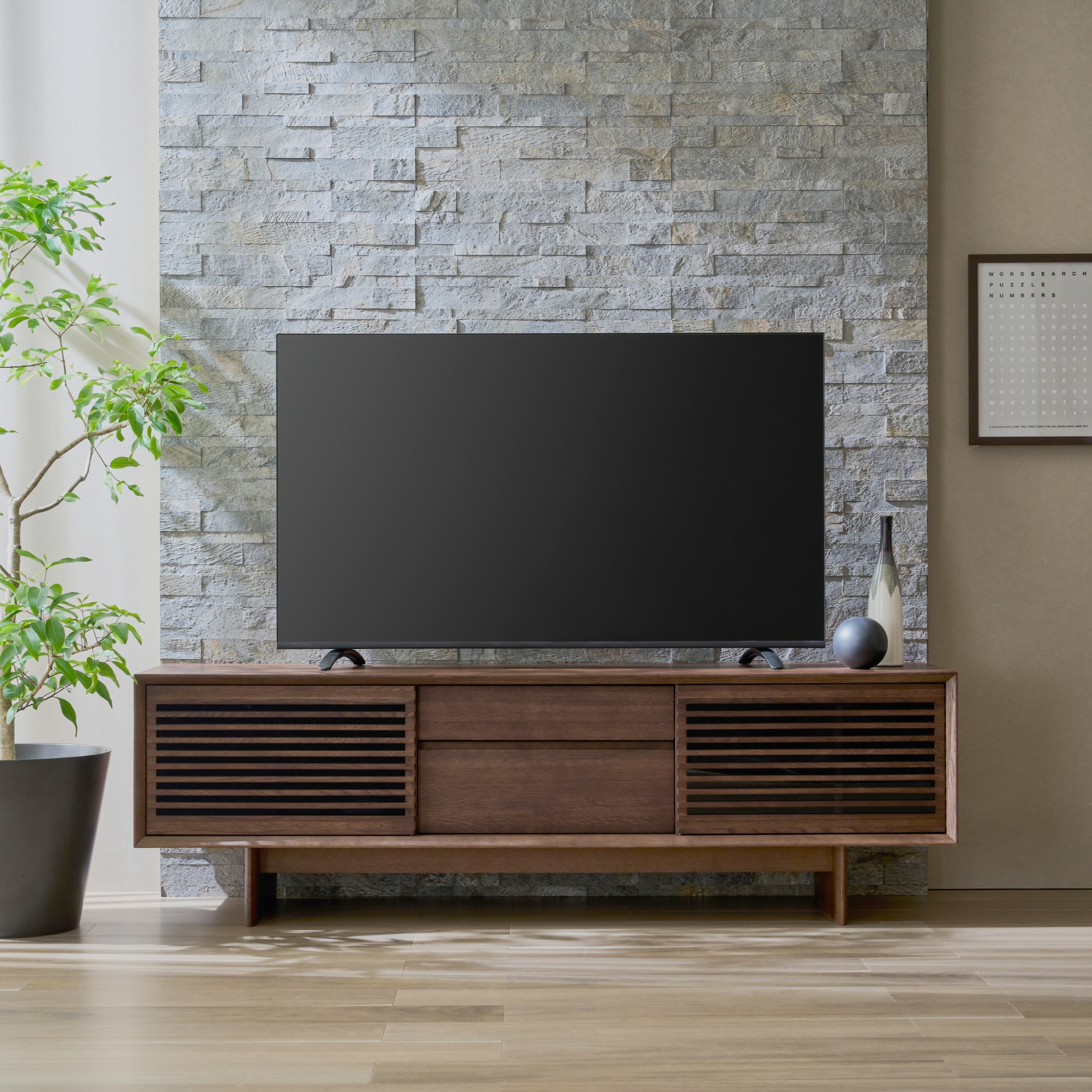 無印良品 TVボード ウォールナット突板 幅160㎝ 人気の無印良品(MUJI