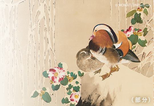 日本画 屏風 花と鳥160cm x 90cm 日本画 屏風 160cm x 90cm 日本