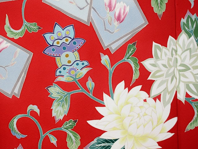 別誂え 加賀友禅 花嫁のれん『菊唐花更紗文』 – 加賀友禅・花嫁のれん