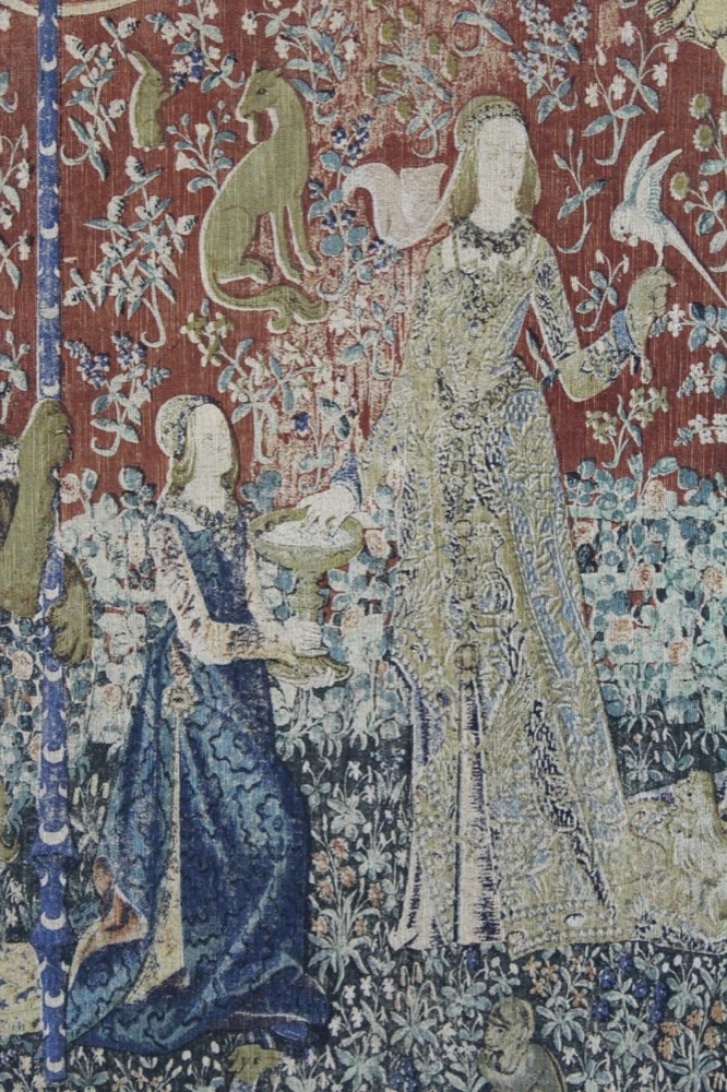 フランス ヴィンテージ 貴婦人と一角獣 タペストリー （プリント
