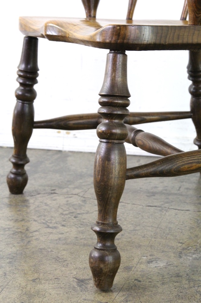 イギリス アンティーク 20世紀初頭 エルム ウィンザー アームチェア