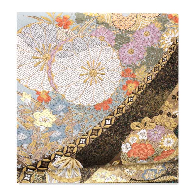 1923 袋帯 古代彫金紋 西陣織 金糸 高級上質上品 約440cm未使用 【公式