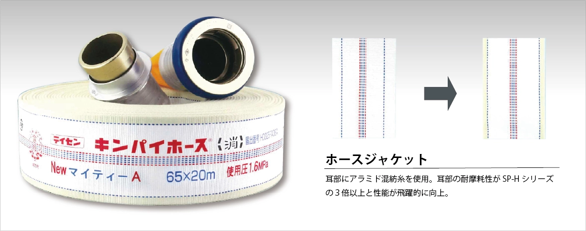 NEWマイティーホースシリーズ | 消防用ホース | 製品情報 | キンパイ