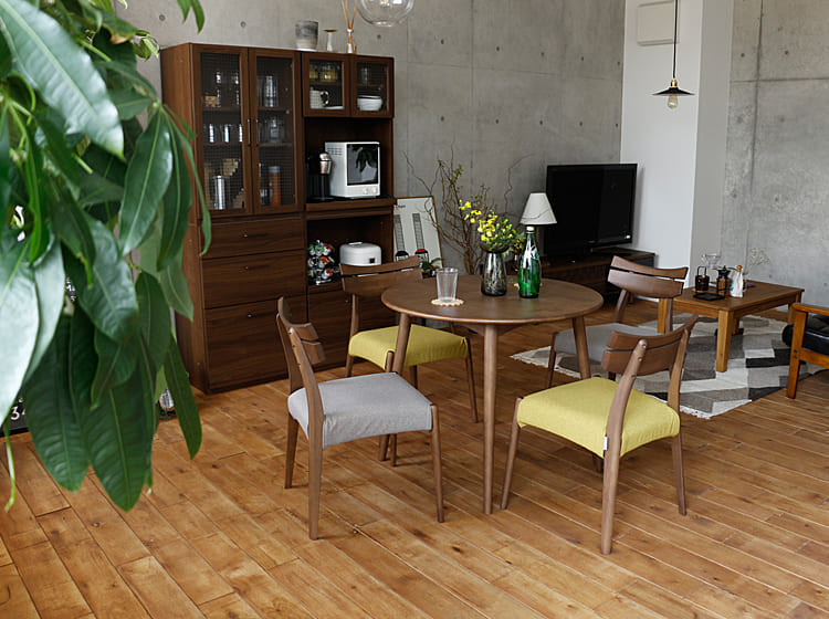 円形ダイニングテーブル REEL(リール) ブラウン ｜北欧・ヴィンテージ