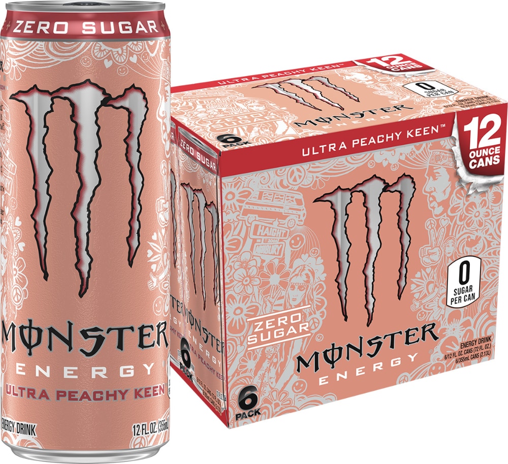Monster® Zero Sugar Ultra Peachy Keen Energy Drink Multipack Cans