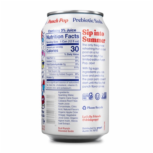 Poppi Punch Pop Prebiotic Soda Can, 1 ct / 12 fl oz - Mariano's