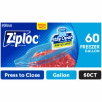 Ziploc Gallon Freezer Bags Press to Close 60 Count, 60 ct - City